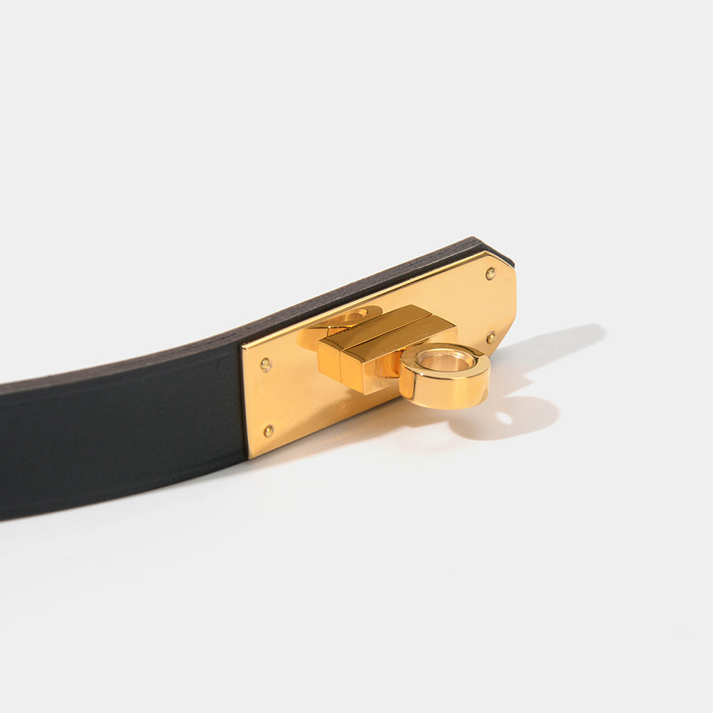 Classic Black Cowhide Choker/Collar