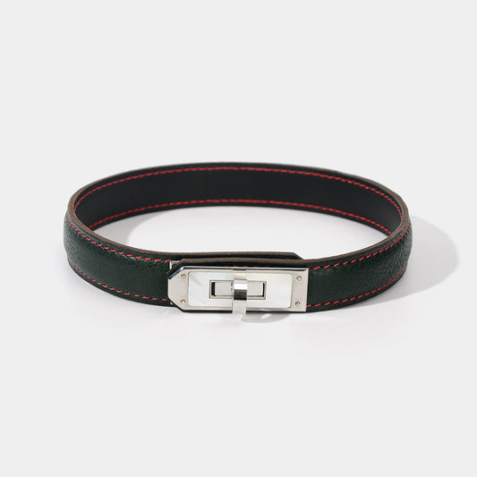 Classic Dark Green Cowhide Choker/Collar
