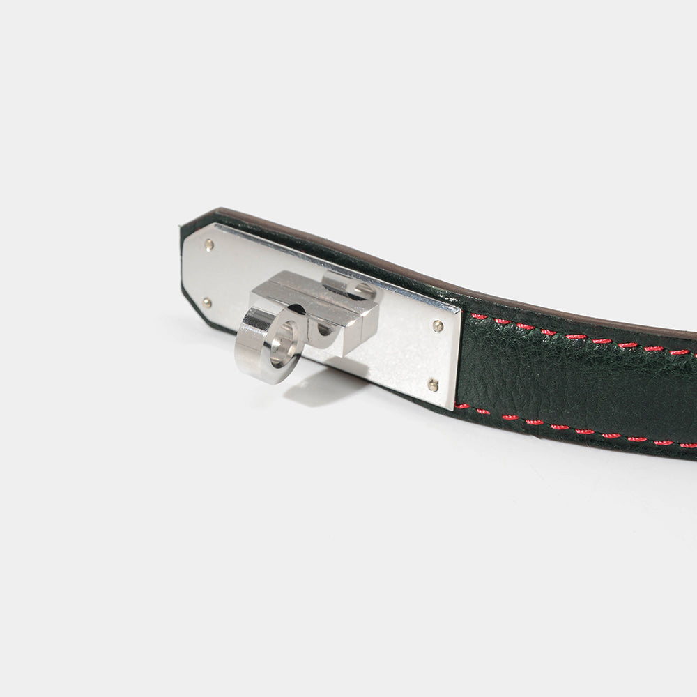Classic Dark Green Cowhide Choker/Collar
